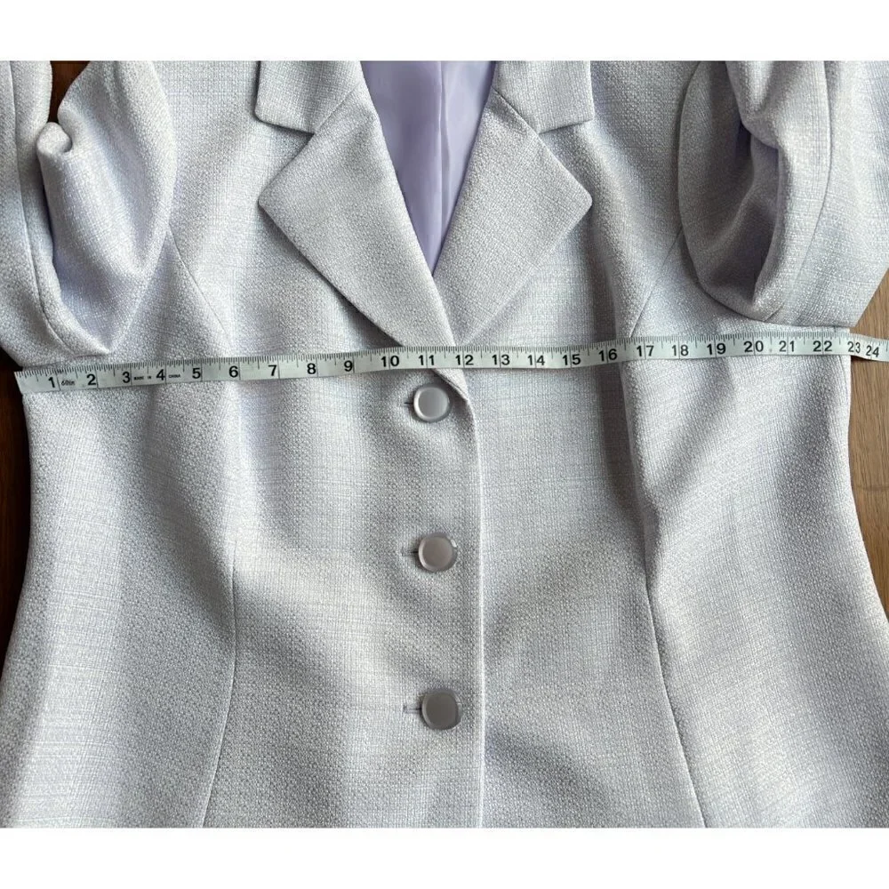 Le Suit 2-Piece Skirt Suit, English Garden Lilac, Detachable Flower, 16W